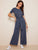 Tie Waist Heather Knit Wide Leg Jumpsuit
