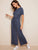 Tie Waist Heather Knit Wide Leg Jumpsuit