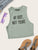 Neon Lime Slogan Print Crop Tank Top