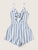 Knot Peekaboo Slant Pocket Striped Cami Romper
