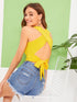 Criss-cross Tie Back Crop Top