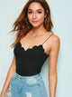 Scallop Trim Rib-knit Cami Top