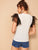 Figure Print Mesh Sleeve Tee