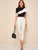 Mock Neck Contrast Flounce Trim Top