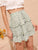 Calico Print Drawstring Waist Tiered Skirt