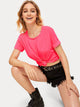 Black Rolled Sleeve Basic T-shirt