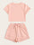 Solid Tee & Drawstring Waist Shorts