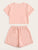 Solid Tee & Drawstring Waist Shorts