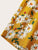 Frill Trim Elastic Waist Floral Print Shorts