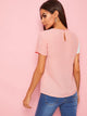 Sequin Patched Colorblock Top