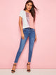 Sequin Patched Colorblock Top