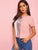 Sequin Patched Colorblock Top