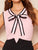 Tie Neck Contrast Piping Sleeveless Top