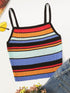 Rainbow Stripe Knit Cami Top