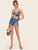 Tropical Print Double V Neckline Cami Top