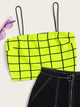 Grid Crop Cami Top