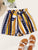 Striped Tie Front Shorts