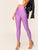 Button Front Neon Blue Crop Leggings