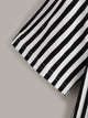Contrast Lip Sequin Striped Panel Tee