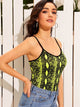 Neon Lime Snakeskin Print Cami Top