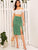 Ditsy Floral Print Slit Hem Button Front Skirt