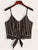 Striped Button Front Knot Hem Cami Top