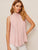 Neon Orange Tie Back Mock-neck Asymmetrical Hem Blouse