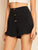 Button Fly Frilled Hem Shorts