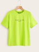 Slogan Print Short Sleeve Tee