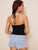 Knot Backless Letter Print Halter Top