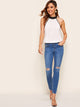 Contrast Binding & Halterneck Top