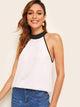 Contrast Binding & Halterneck Top