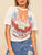 Eagle & Letter Print V-cut Choker Tee