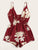 Floral Print Elastic Waist Cami Romper