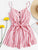 Self Tie Waist Striped Jumpsuit