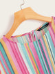 Colorful Striped Knotted Front Top