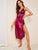 Floral Lace Cutout Satin Slips With Thong