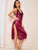Floral Lace Cutout Satin Slips With Thong