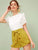 Eyelet Embroidered Sleeve Frill Trim Tee