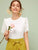 Eyelet Embroidered Sleeve Frill Trim Tee