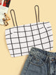 Grid Crop Cami Top
