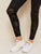 Flocked Mesh Hem Skinny Leggings