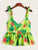 Fruit & Plant Print Ruffle Hem Cami Top