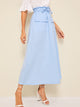 Dual Pocket Front Drawstring Waist Skirt