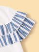 Layered Striped Ruffle Trim Top