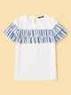 Layered Striped Ruffle Trim Top