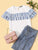 Layered Striped Ruffle Trim Top