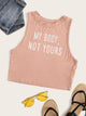 Neon Lime Slogan Print Crop Tank Top
