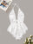 Lace Trim Satin Romper Bodysuit