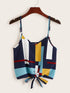 Geo Print Tie Back Cami Top